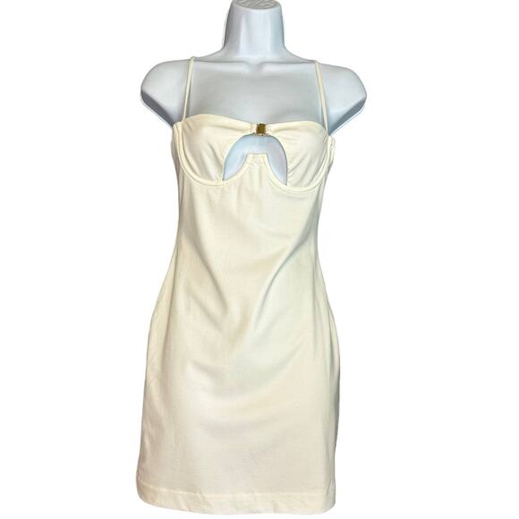 NBD White Bodycon Mini Slip Dress XS Bustier Underwire Designer Revolve $218 NEW - Picture 4 of 9